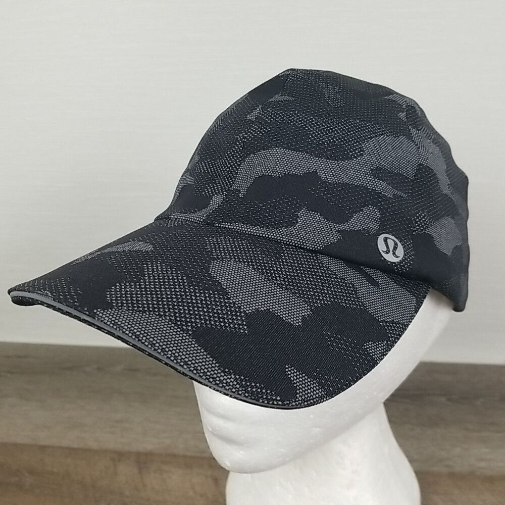 Lululemon Fast and Free Mens Run Hat Variegated Mesh Camo Black, Gray Stippling